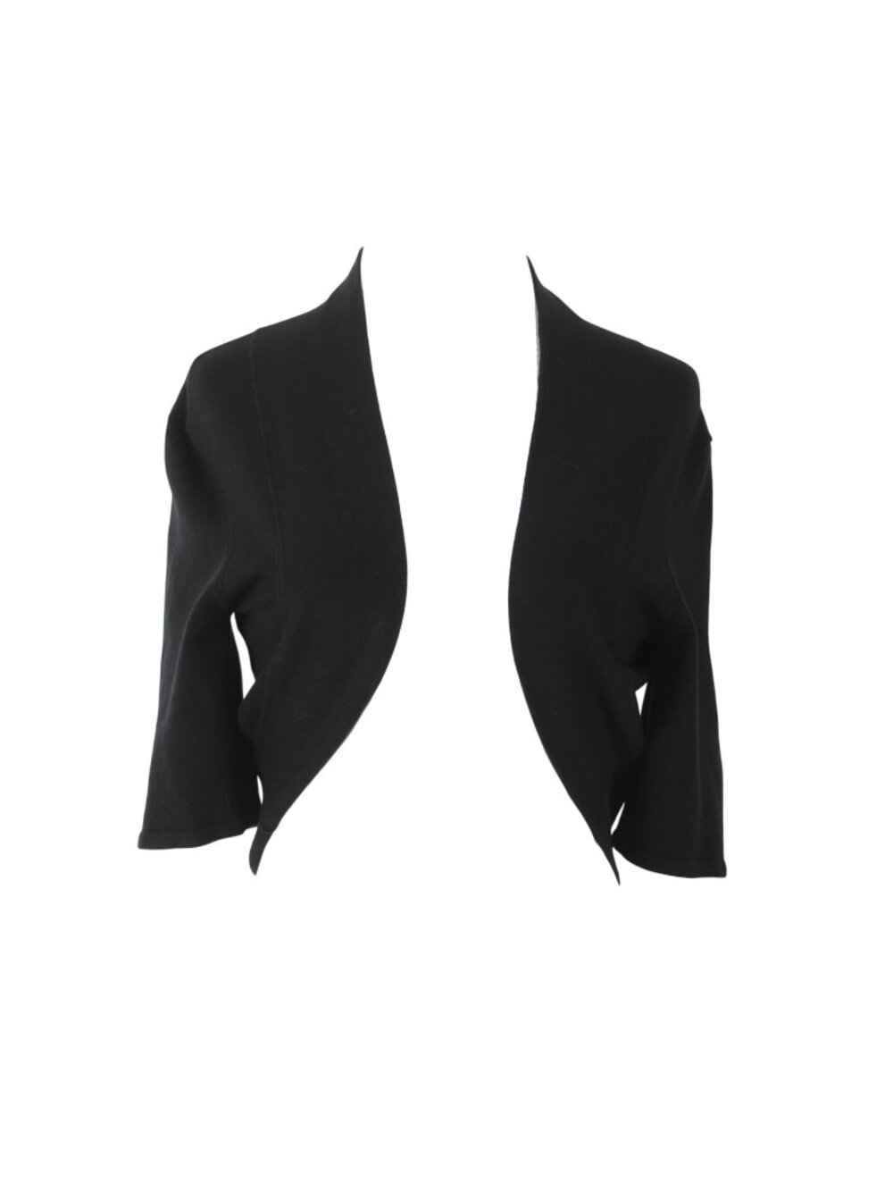 White House Black Mkt Wrap Sweater Sz L Black Silk Nylon Spandex Bolero Sweater